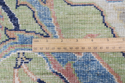 269 x 369 cm | Kawros Green Area Rug Afghan Hand Knotted Veg Dye Wool carpet