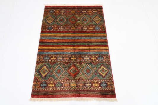 85 x 123 cm | Khorjun Afghan Hand Knotted Carpet