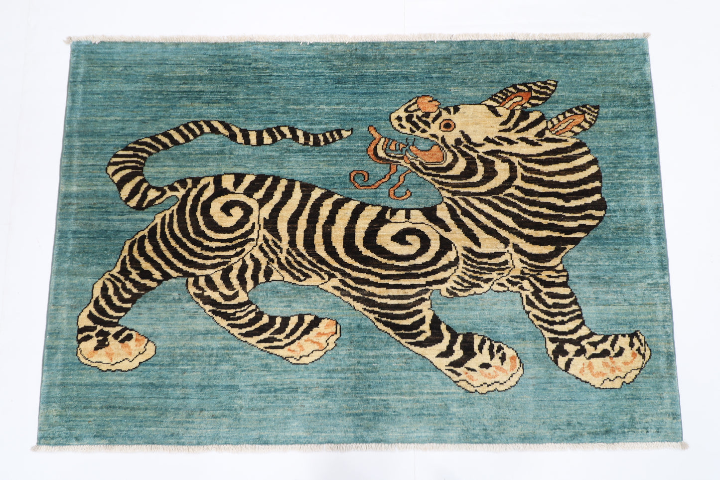 151 x 100 cm | Tibetan Tiger Afghan Hand Knotted Carpet