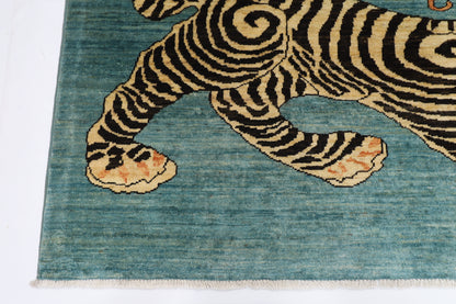 151 x 100 cm | Tibetan Tiger Afghan Hand Knotted Carpet