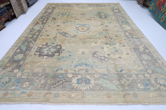307 x 418 cm | Oushak Afghan Tribal Hand Knotted Natural Veg Dye Wool Carpet