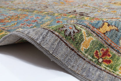275 x 359 cm | Grey Area Rug Afghan Hand Knotted Veg Dye Wool carpet