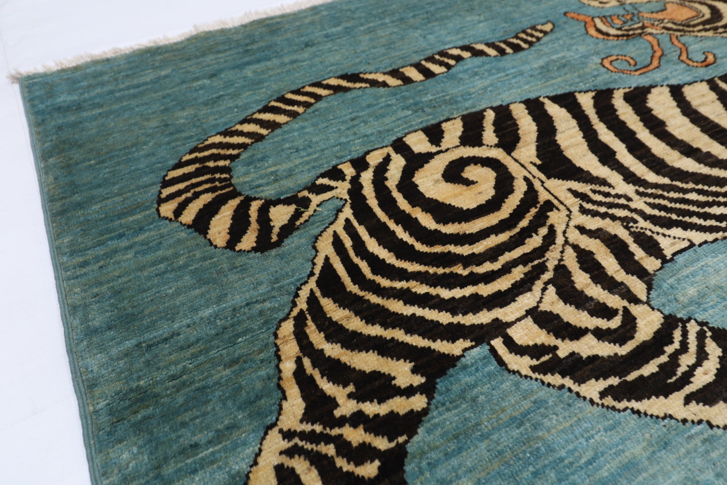 149 x 101 cm | Tibetan Tiger Afghan Hand Knotted Carpet