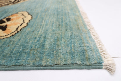 149 x 101 cm | Tibetan Tiger Afghan Hand Knotted Carpet