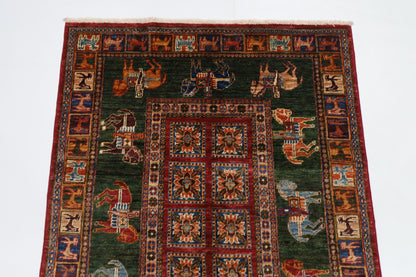 101 x 152 cm | Pazyryk Afghan Tribal Hand Knotted Natural Veg Dye Wool Carpet