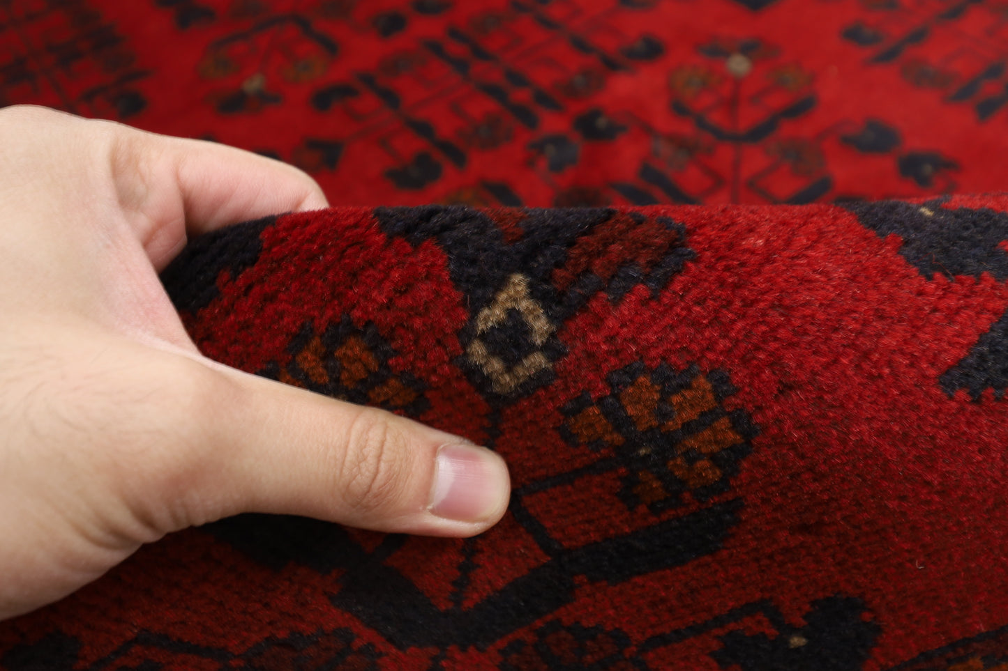 297 x 406 cm | Oriental Geometric Red Area Rug Afghan Hand Knotted Wool carpet