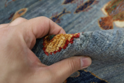 80 x 125 cm | Fish Party Afghan Tribal Hand Knotted Natural Veg Dye Wool Carpet