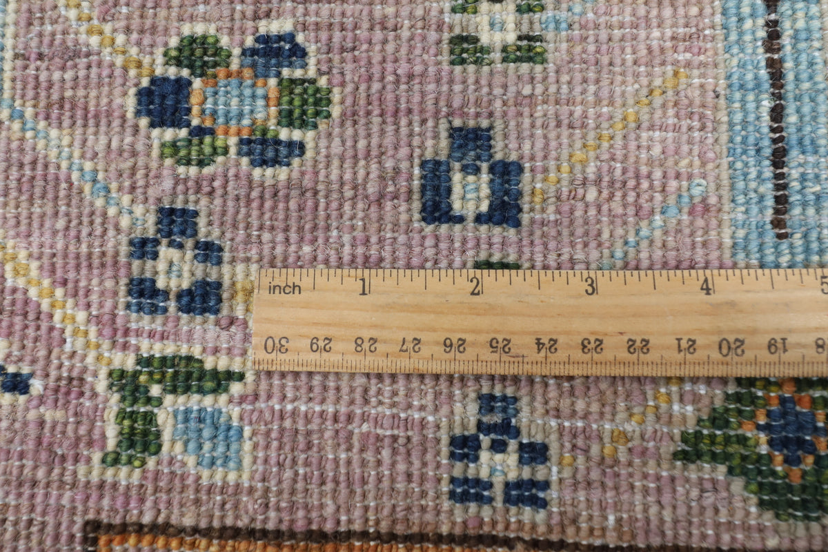 250 x 302 cm | Purple Floral Area Rug Afghan Hand Knotted Veg Dye Wool carpet