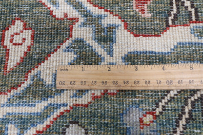 272 x 360 cm | Green Area Rug Afghan Hand Knotted Veg Dye Wool carpet