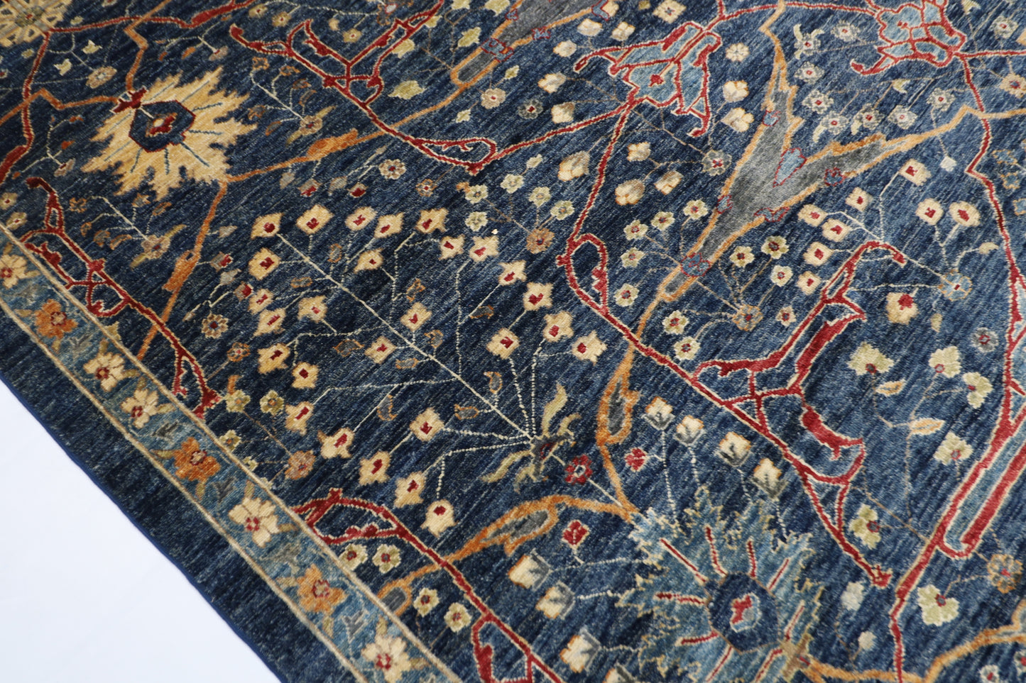 275 x 360 cm | Oriental Bidjar Blue Area Rug Afghan Hand Knotted Veg Dye Wool carpet