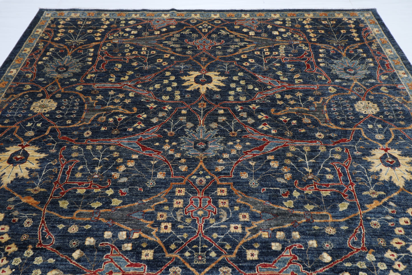 275 x 360 cm | Oriental Bidjar Blue Area Rug Afghan Hand Knotted Veg Dye Wool carpet