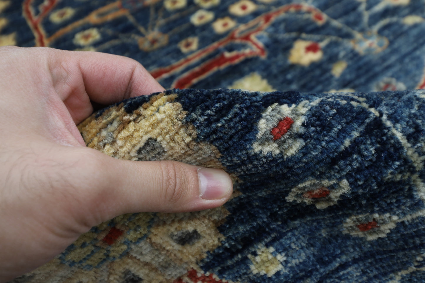 275 x 360 cm | Oriental Bidjar Blue Area Rug Afghan Hand Knotted Veg Dye Wool carpet