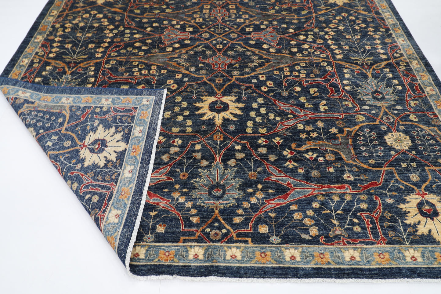 275 x 360 cm | Oriental Bidjar Blue Area Rug Afghan Hand Knotted Veg Dye Wool carpet