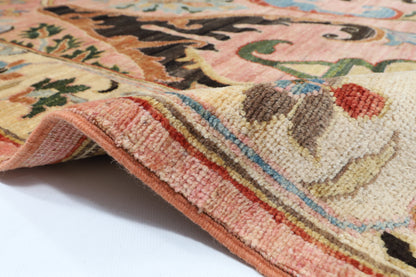 275 x 366 cm | Pink Kawros Area Rug Afghan Hand Knotted Veg Dye Wool carpet