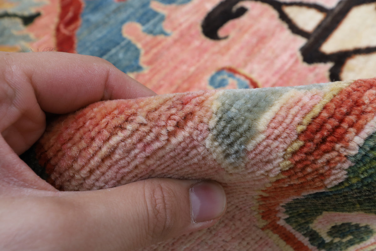275 x 366 cm | Pink Kawros Area Rug Afghan Hand Knotted Veg Dye Wool carpet
