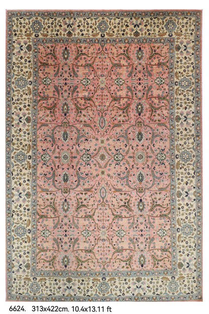 313 x 422 cm | Bidjar Pink Design Hand Knotted Wool Afghan Carpet