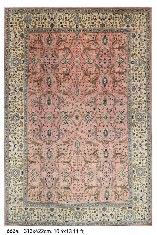 313 x 422 cm | Bidjar Pink Design Hand Knotted Wool Afghan Carpet