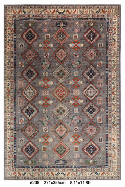 271 x 355 cm | Kazak Afghan Veg Dye Wool carpet