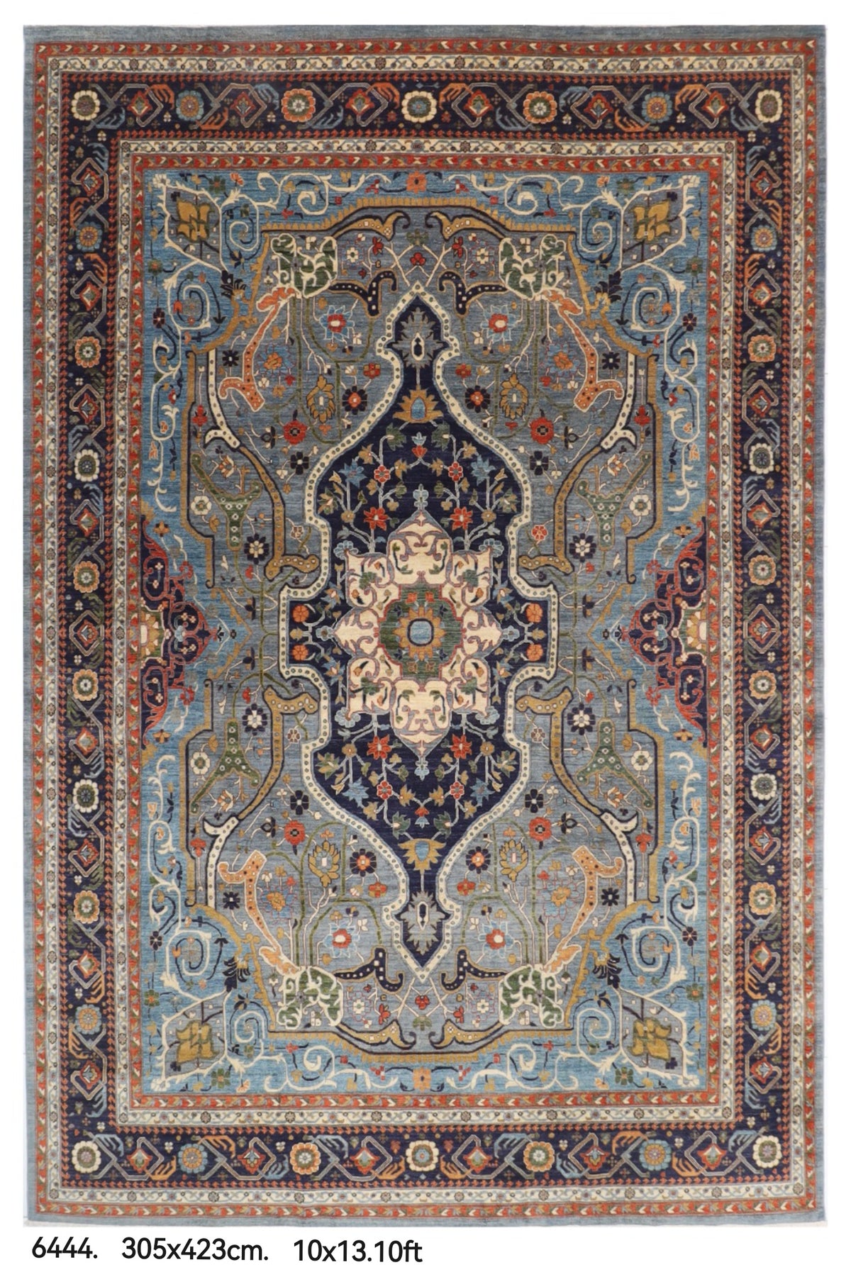 305 x 423 cm | Hariz Gray Design Hand Knotted veg Dye Wool Afghan Carpet