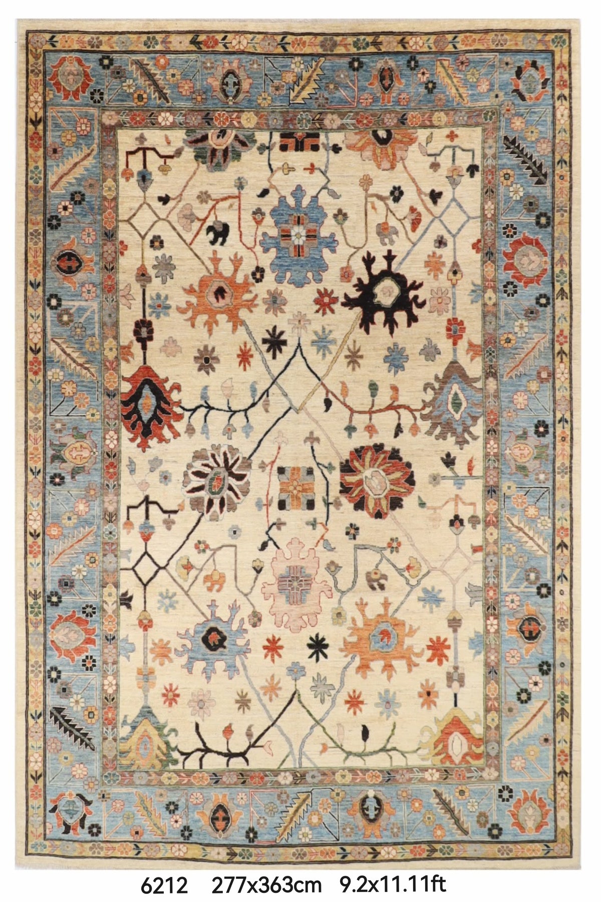 277 x 363 cm | Oushak Afghan Veg Dye Wool carpet