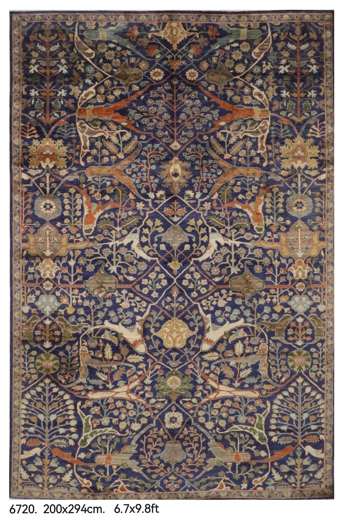 200 x 294 cm | Bidjar Blue Hand Knotted Wool Afghan Carpet