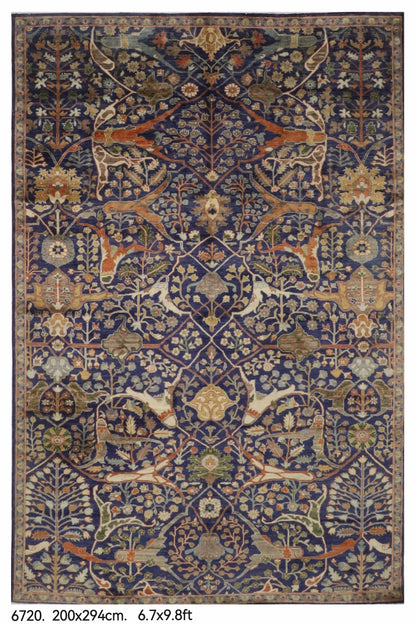 200 x 294 cm | Bidjar Blue Hand Knotted Wool Afghan Carpet