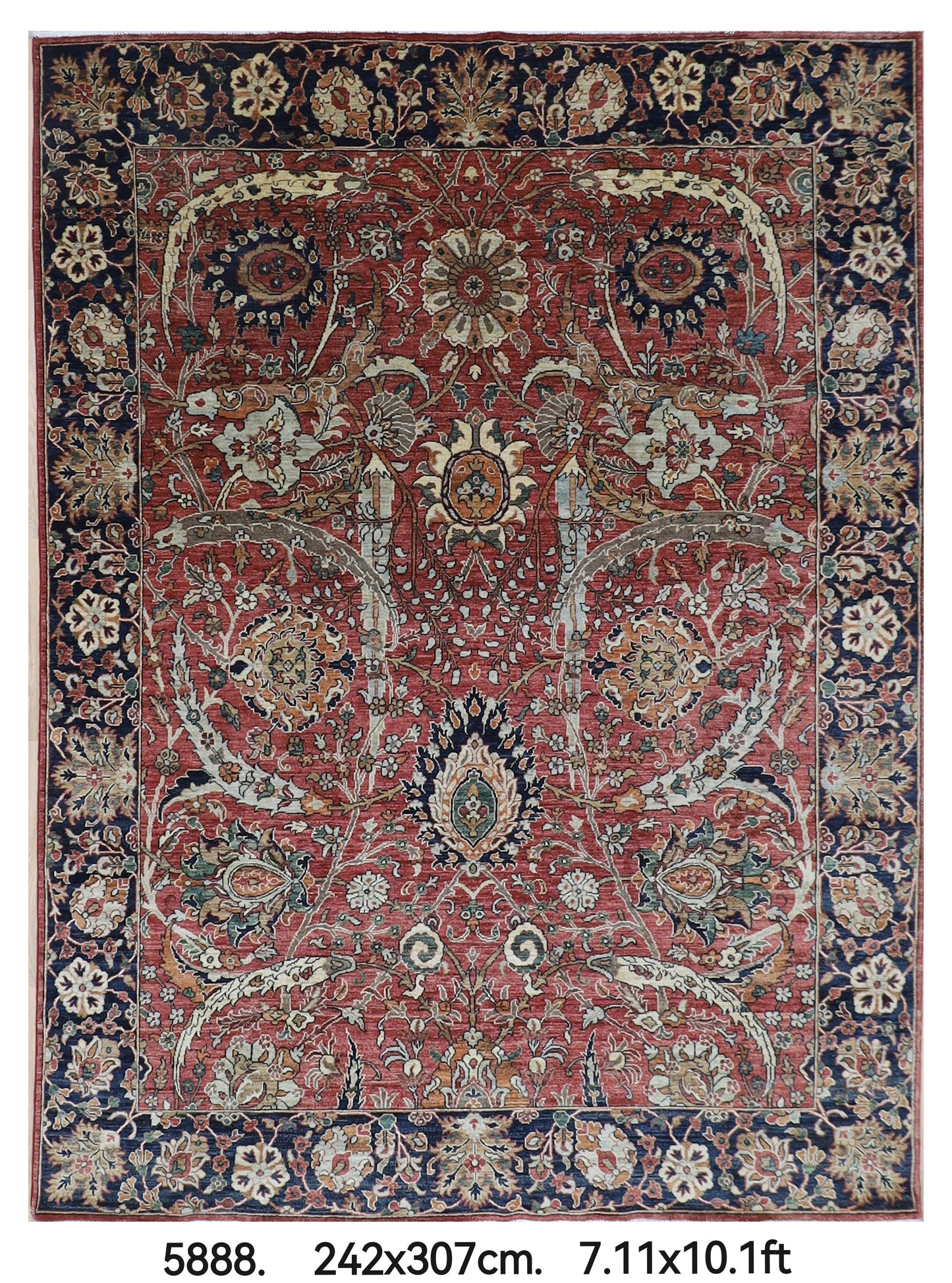 242 x 307 cm | Oriental Bidjar Red Area Rug Afghan Hand Knotted Veg Dye Wool carpet