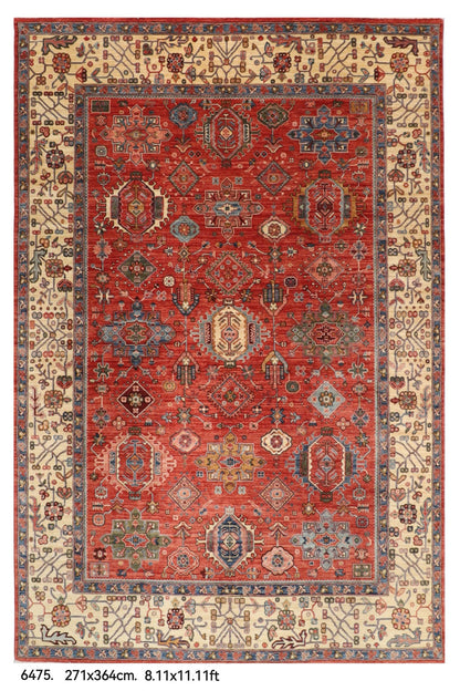 245 × 301 سم | سجادة أفغانية بتصميم كايروس منسوجة يدوياً من صوف مصبوغ طبيعياً