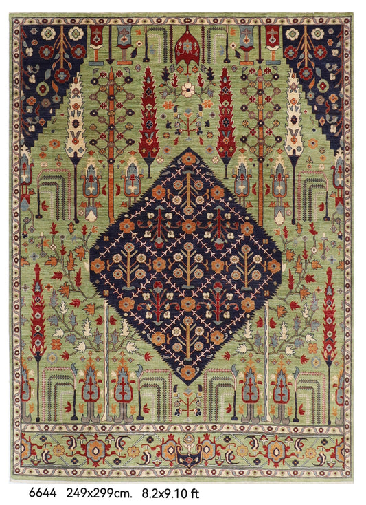248 x 298 cm | Tree of life Design Hand Knotted Wool Afghan Carpet