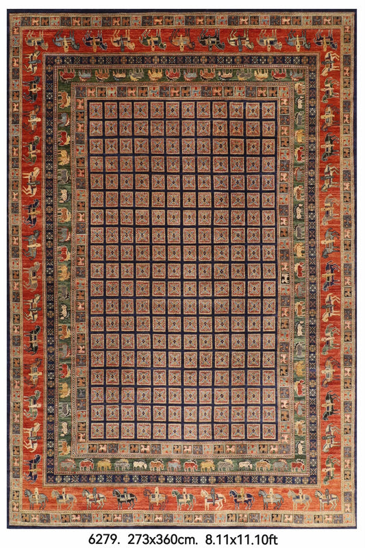 273 x 360 cm | Pazyryk Afghan Veg Dye Wool carpet
