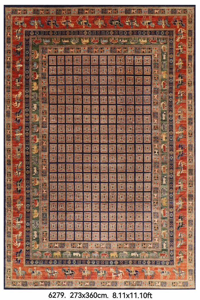 273 x 360 cm | Pazyryk Afghan Veg Dye Wool carpet