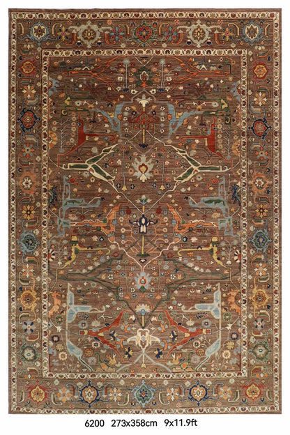 273 x 358 cm | Brown Afghan Veg Dye Wool carpet
