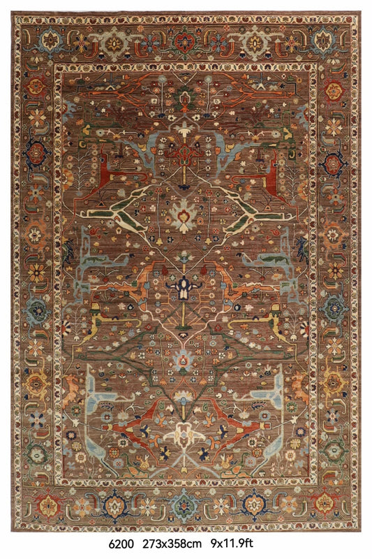 273 x 358 cm | Brown Afghan Veg Dye Wool carpet