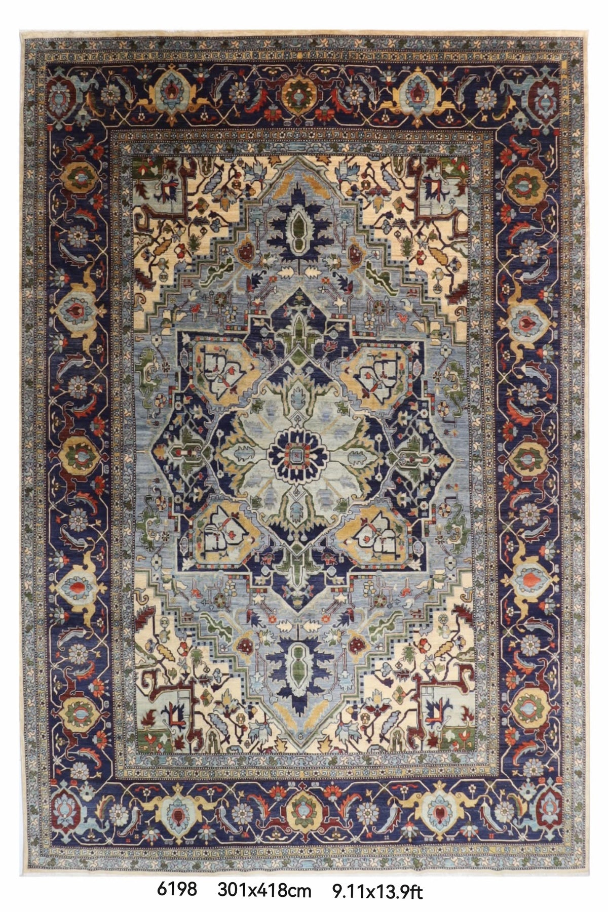 301 x 418 cm | Geometric Afghan Veg Dye Wool carpet