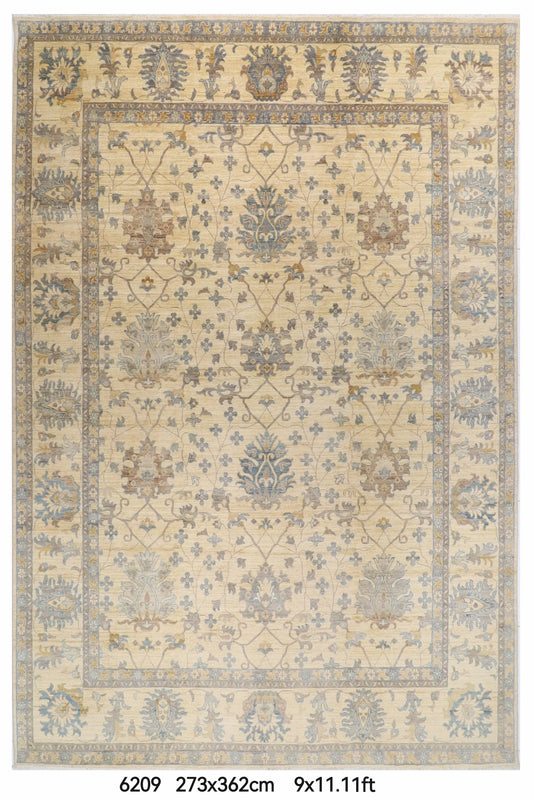 273 x 362 cm | Beige Afghan Veg Dye Wool carpet