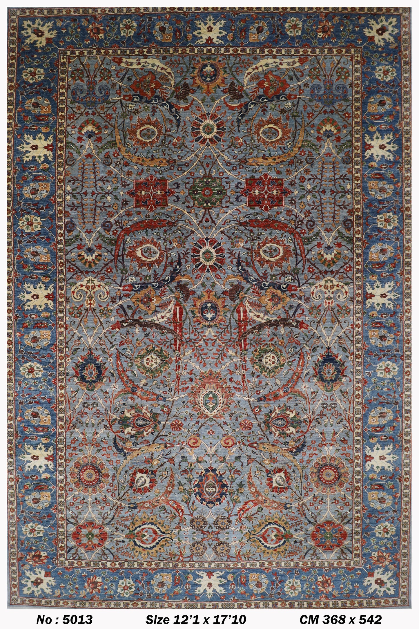 368 x 542 cm |  Bidjar gray Tribal large Area Rug Afghan Hand Knotted veg Dye Wool carpet