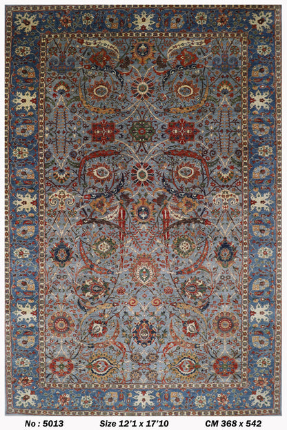 368 x 542 cm |  Bidjar gray Tribal large Area Rug Afghan Hand Knotted veg Dye Wool carpet
