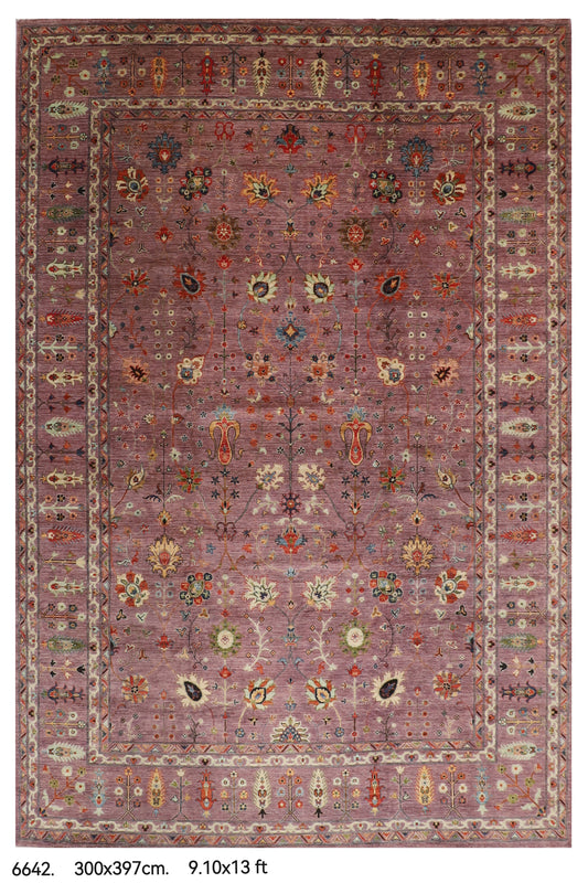 300 x 397 cm | purple pineapple handmade rug