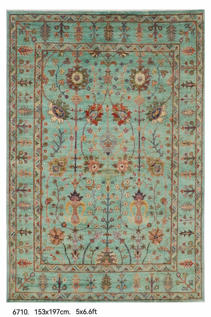 153 x 197 cm | Sultani Hand Knotted Wool Afghan Carpet