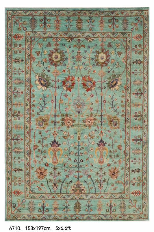 153 x 197 cm | Sultani Hand Knotted Wool Afghan Carpet