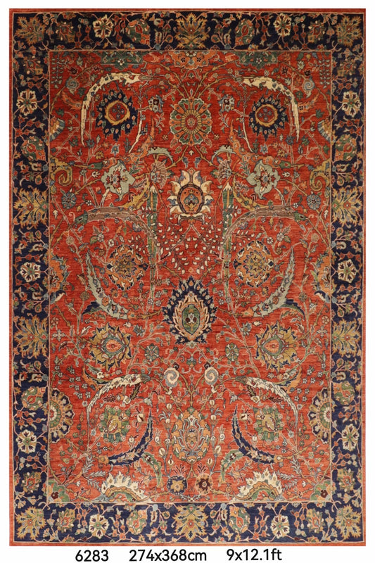 274 x 368 cm | Sickle Leaf Afghan Veg Dye Wool carpet