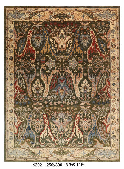 250 x 300 cm | Kawros Green Afghan Veg Dye Wool carpet