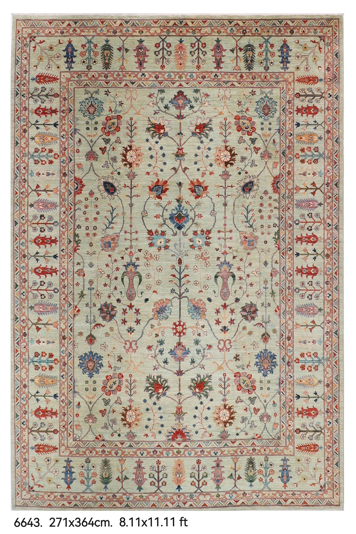 271 x 364 cm | Sultani Design Hand Knotted Wool Afghan Carpet