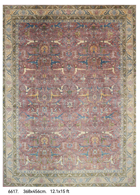 368 x 456 cm | Large Bidjar Design Hand Knotted Wool Afghan Carpet
