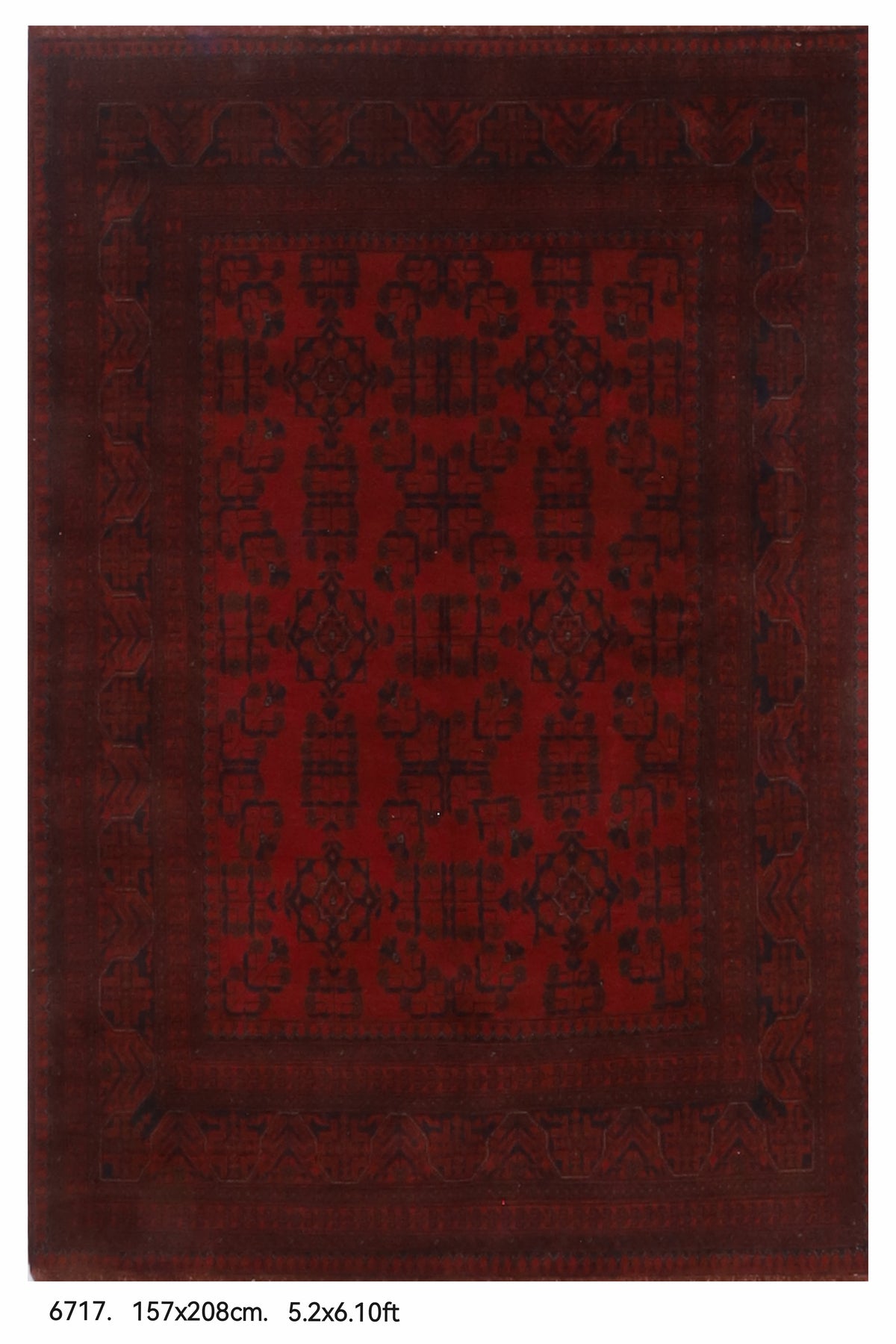 157 x 208 cm | Bokhara Red Hand Knotted Wool Afghan Carpet