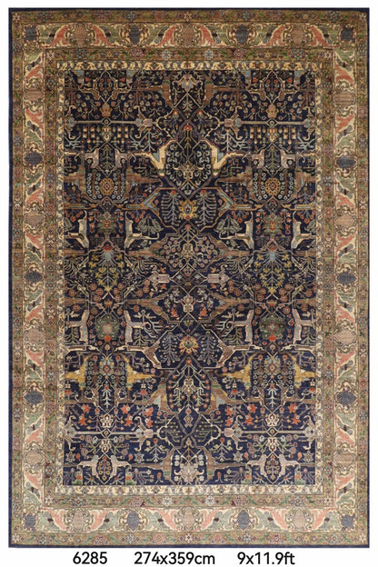 274 x 358 cm | Navy Blue Afghan Veg Dye Wool carpet
