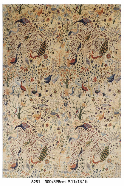 300 x 398 cm | Birds Afghan Veg Dye Wool carpet