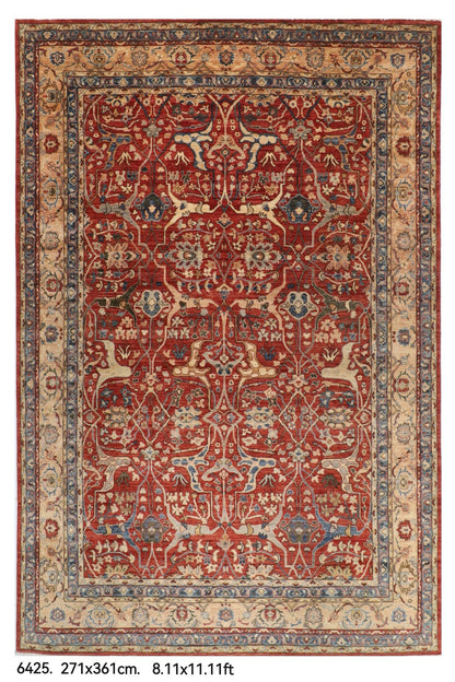271 x 361 cm | Bidjar Orange Design Hand Knotted veg Dye Wool Afghan Carpet