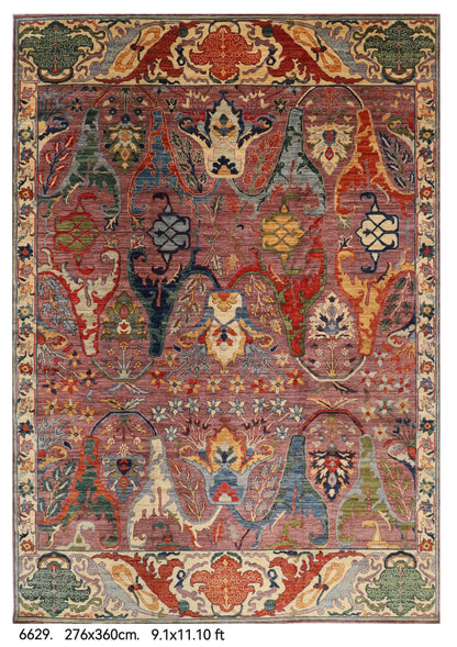 276 x 360 cm | Kawros Design Hand Knotted Wool Afghan Carpet