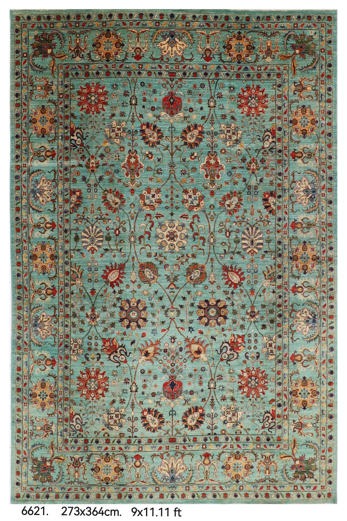 273 x 364 cm | Sultani Design Hand Knotted Wool Afghan Carpet